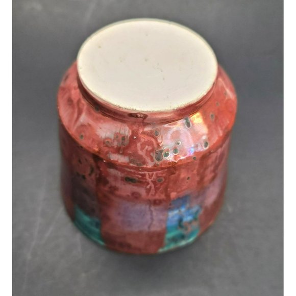 Sooz Glazebrook Art Pottery Vase / Bowl Copper Blue Green Patina JS8137 - Picture 8 of 8